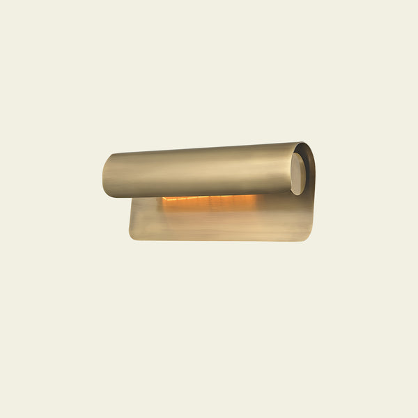 Hudson Valley Wide Aged Brass Wall Sconce