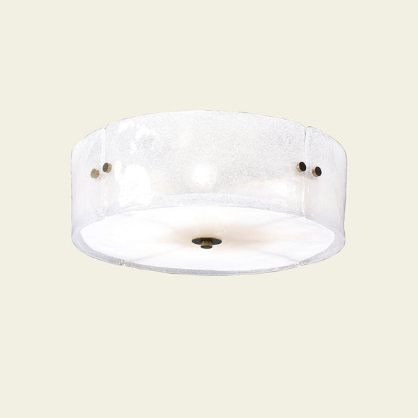 Modern Antique Brass Textured Glass Ceiling Light