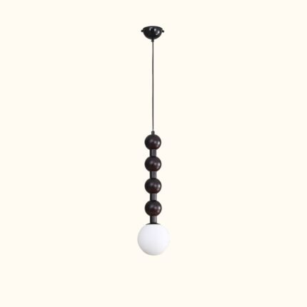 Beaded Wooden Pendant Light