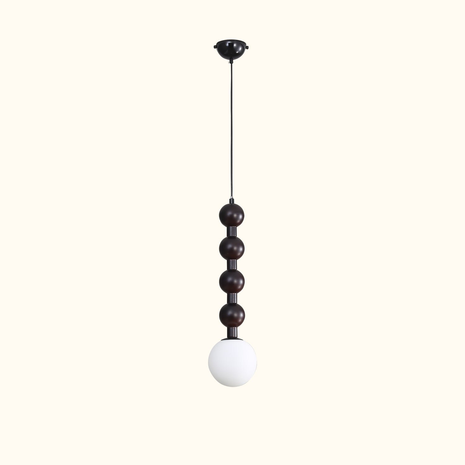 15-01 Beaded Wooden Pendant Light - Image 1