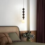 Beaded Wooden Pendant Light - Image 2