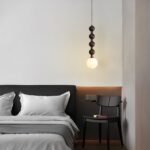 Beaded Wooden Pendant Light - Image 3