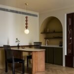 Beaded Wooden Pendant Light - Image 4