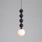 Beaded Wooden Pendant Light - Image 8