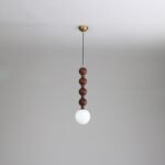 Beaded Wooden Pendant Light - Image 6