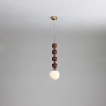 Beaded Wooden Pendant Light - Image 7