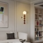 Beaded Wooden Wall Light - Image 2