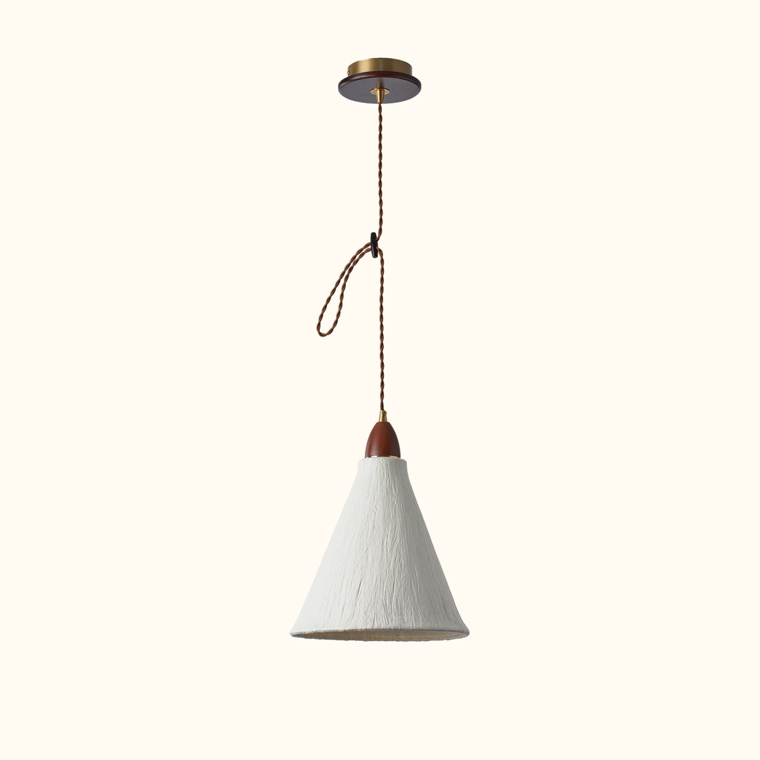 24-01 Walnut Rice Paper Pendant Light B - Image 1