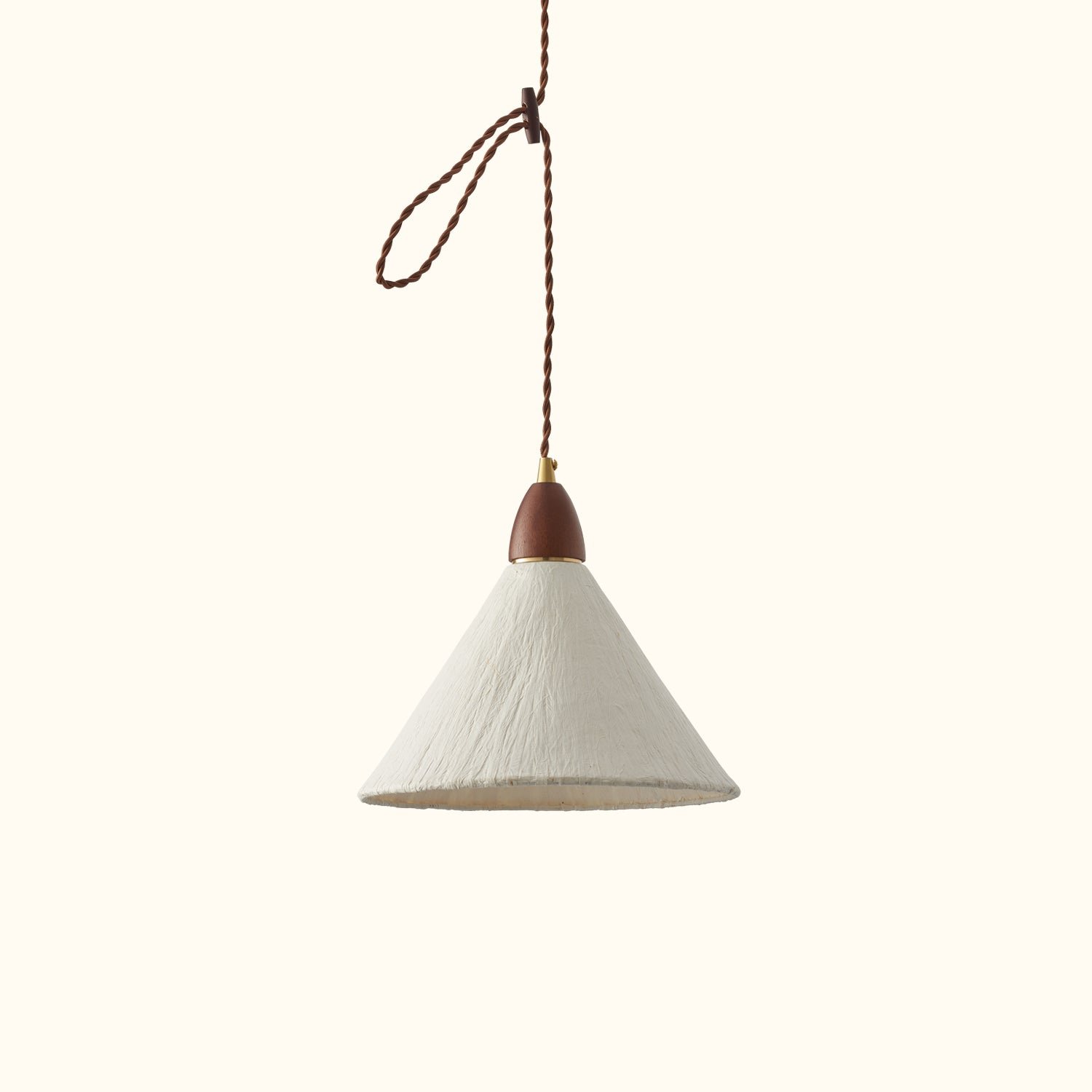 26-01 Walnut Rice Paper Pendant Light D - Image 1