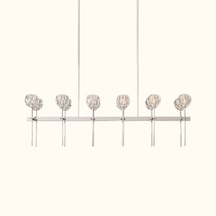 Boule De Cristal Clear Glass Double Linear Chandelier